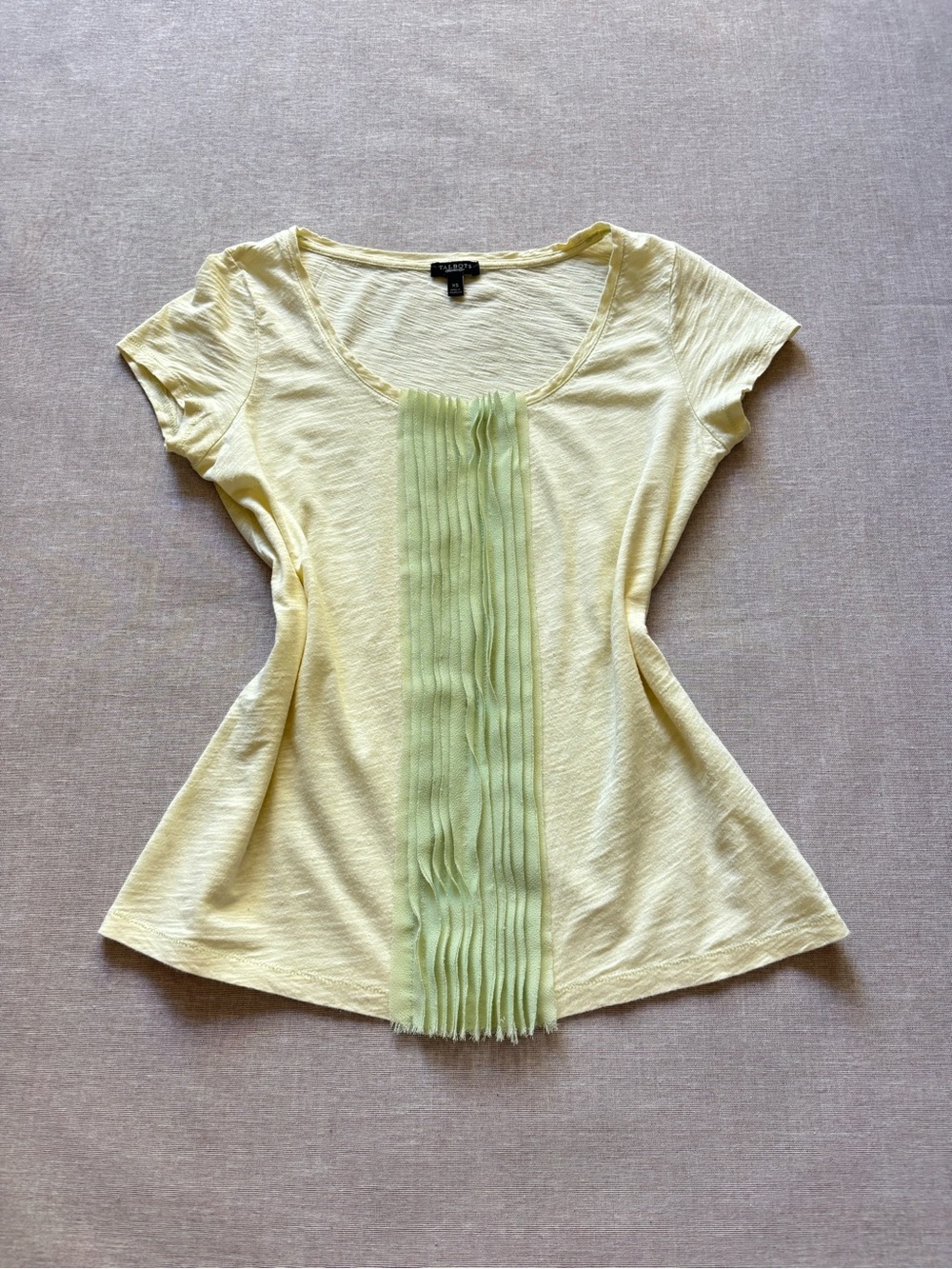 Talbots cotton chiffon ruffle casual fairy coquette cottagecore tee XS